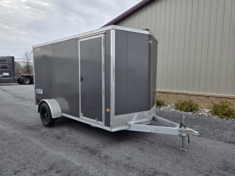 New 6 x 12 Xpress XLT Pro All-Aluminum Cargo / Enclosed Trailer, 3k GVWR ***Charcoal Gray w/Ramp Door, 6  Extra Height, Spare Tire Assy w/Inside Mount