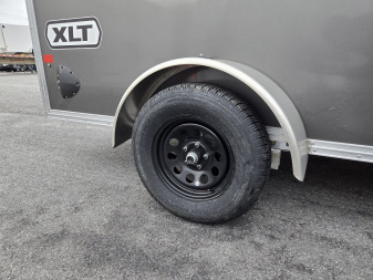 New 6 x 12 Xpress XLT Pro All-Aluminum Cargo / Enclosed Trailer, 3k GVWR ***Charcoal Gray w/Ramp Door, 6" Extra Height, Spare Tire Assy w/Inside Mount
