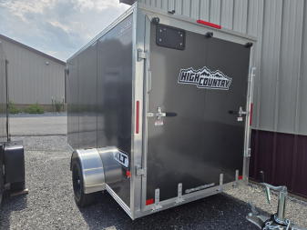 New 6 x 12 Xpress XLT Pro All-Aluminum Cargo / Enclosed Trailer, 3k GVWR ***Charcoal Gray w/Ramp Door, 6" Extra Height, Spare Tire Assy w/Inside Mount