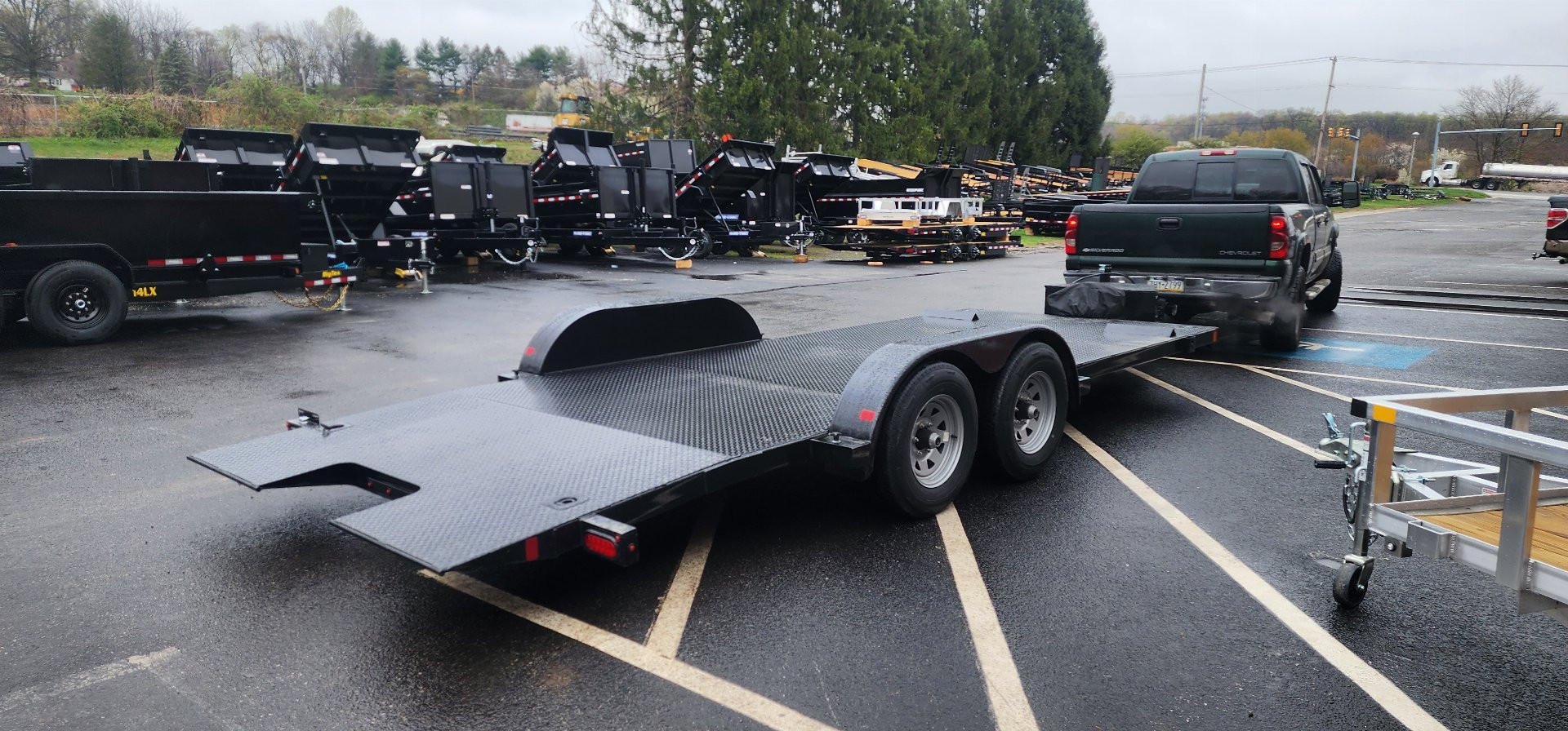 New 7 x 20 BWISE Hydraulic Tilt Equipment /Car Hauler Trailer 10k***WINCH INCLUDED