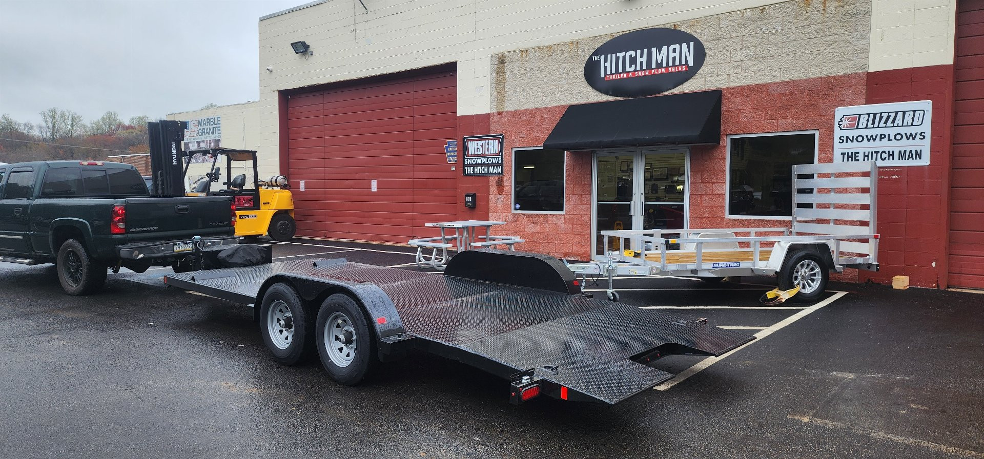 New 7 x 20 BWISE Hydraulic Tilt Equipment /Car Hauler Trailer 10k***WINCH INCLUDED
