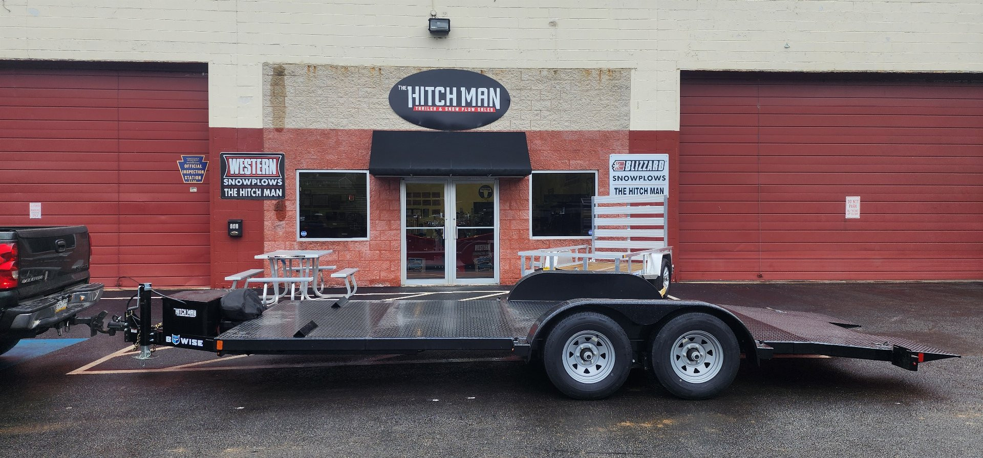 New 7 x 20 BWISE Hydraulic Tilt Equipment /Car Hauler Trailer 10k***WINCH INCLUDED