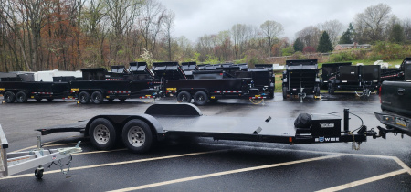 New 7 x 20 BWISE Hydraulic Tilt Equipment /Car Hauler Trailer 10k***WINCH INCLUDED