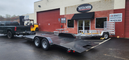 New 7 x 20 BWISE Hydraulic Tilt Equipment /Car Hauler Trailer 10k***WINCH INCLUDED