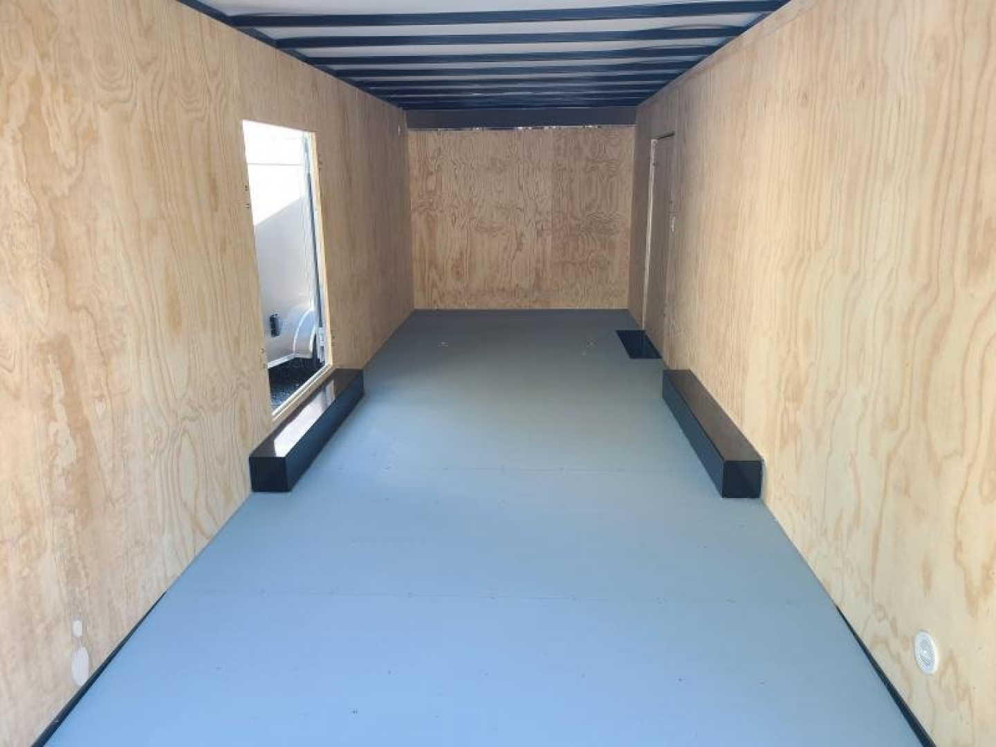 New 8.5 x 24 Car-Mate Custom Car Trailer, 10K GVWR ***Silver w/6k Torsion Axles, 6" Extra Height, & Get-Out Door