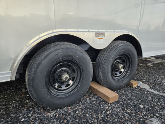 New 8.5 x 24 Car-Mate Custom Car Trailer, 10K GVWR ***Silver w/6k Torsion Axles, 6" Extra Height, & Get-Out Door