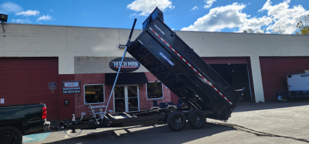 New 7 x 16 Sure-Trac HD Telescopic 4ft High Side Dump Trailer 14k