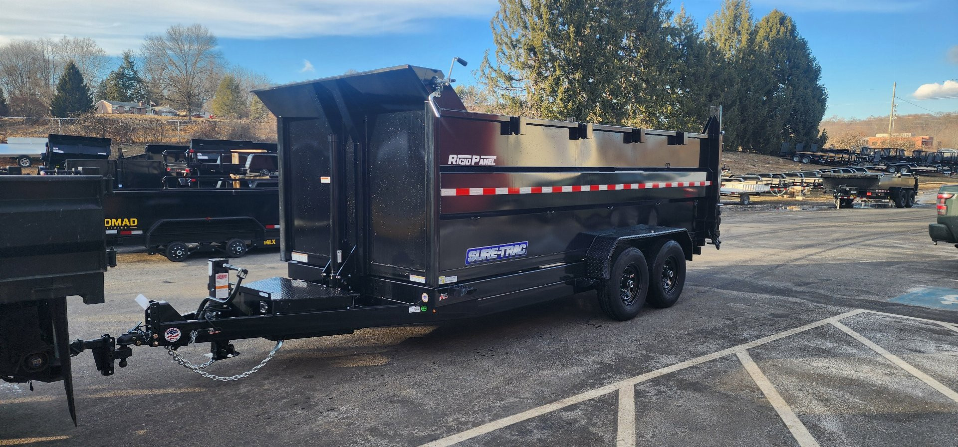 New 7 x 16 Sure-Trac HD Telescopic 4ft High Side Dump Trailer 14k