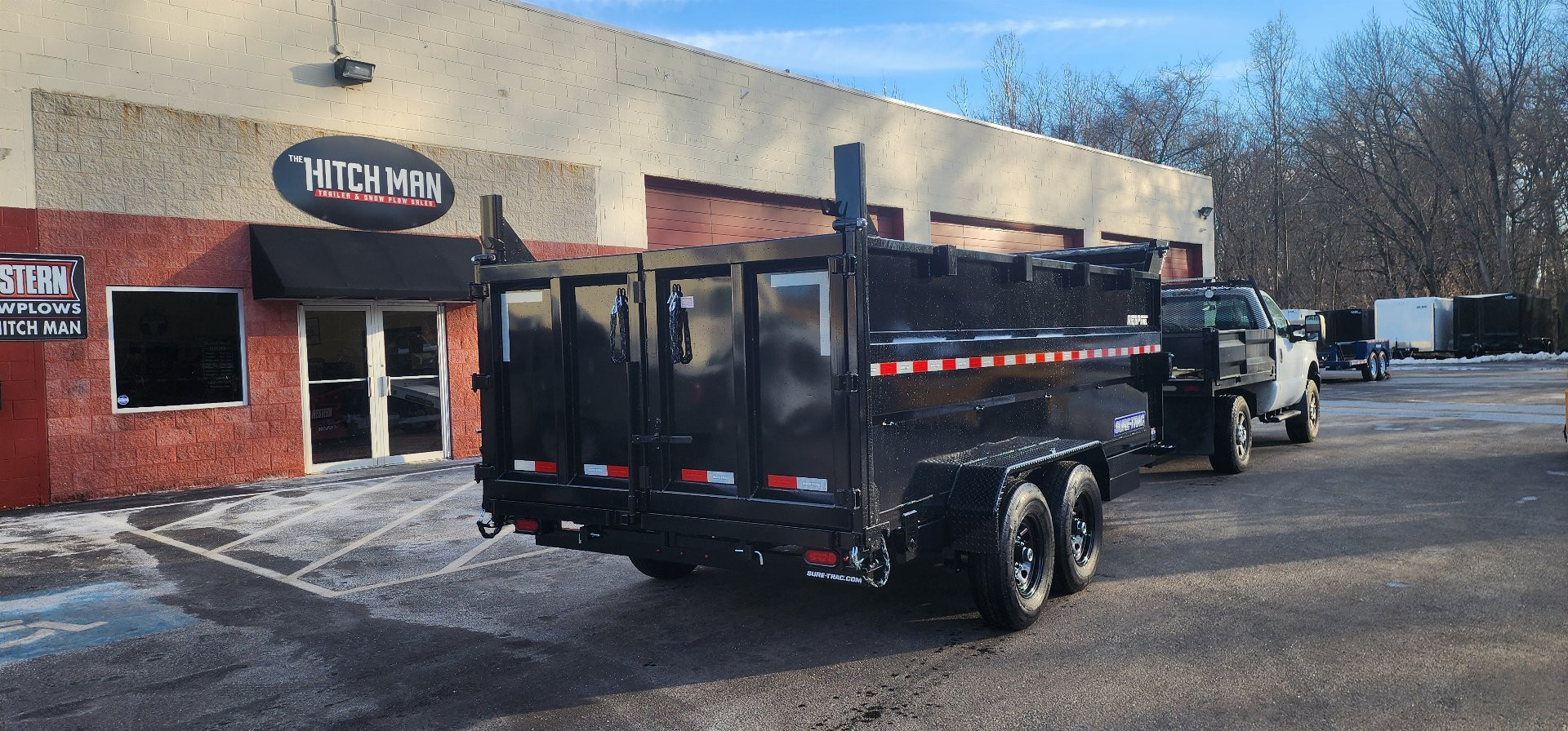 New 7 x 16 Sure-Trac HD Telescopic 4ft High Side Dump Trailer 14k