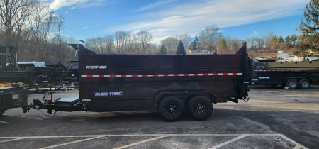 New 7 x 16 Sure-Trac HD Telescopic 4ft High Side Dump Trailer 14k