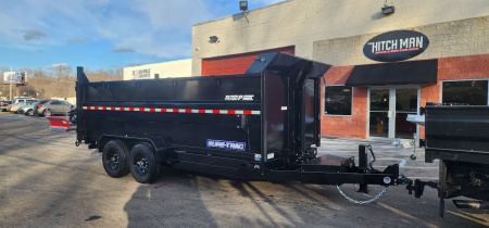 New 7 x 16 Sure-Trac HD Telescopic 4ft High Side Dump Trailer 14k