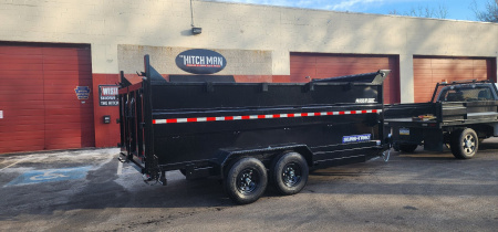 New 7 x 16 Sure-Trac HD Telescopic 4ft High Side Dump Trailer 14k