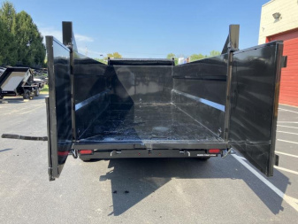 New 7 x 16 Sure-Trac HD Telescopic 4ft High Side Dump Trailer 14k