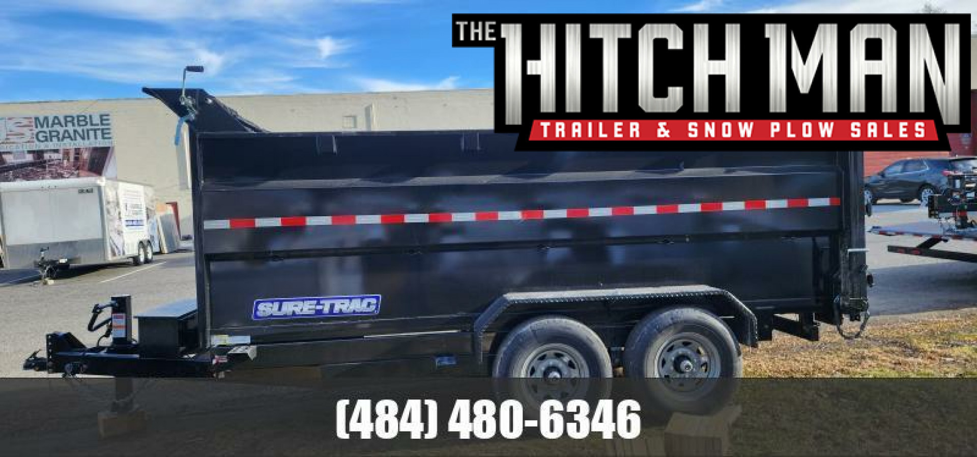 New 7 x 14 Sure-Trac Low-Pro Telescopic Dump Trailer 4ft High Sides 14k