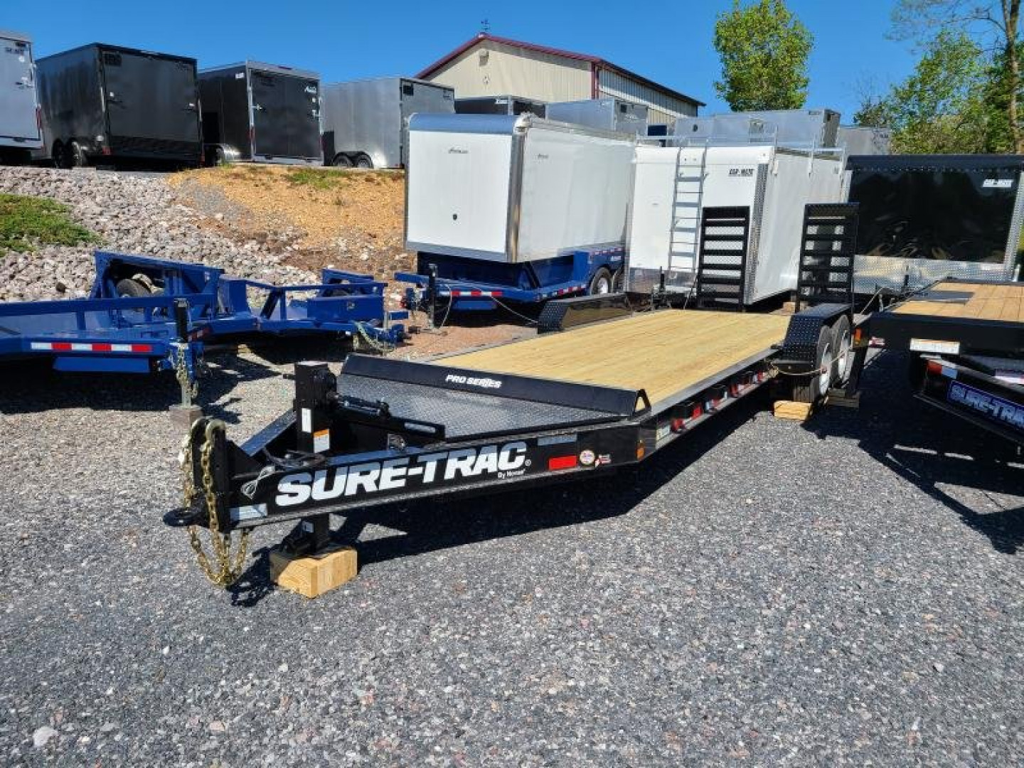 New 7 X 22 (19+3) Sure-Trac Pro Series I-Beam HD Implement Trailer, 17.6k GVWR **Loaded w/Standard Features