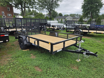 New 7 X 12 Sure-Trac Tube Top Utility Trailer, 3k GVWR ***w/Spring Assist Gate, Set Back Jack, Spare Mount