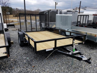 New 7 X 12 Sure-Trac Tube Top Utility Trailer, 3k GVWR ***w/Spring Assist Gate, Set Back Jack, Spare Mount
