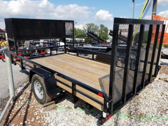 New 7 X 12 Sure-Trac Tube Top Utility Trailer, 3k GVWR ***w/Spring Assist Gate, Set Back Jack, Spare Mount