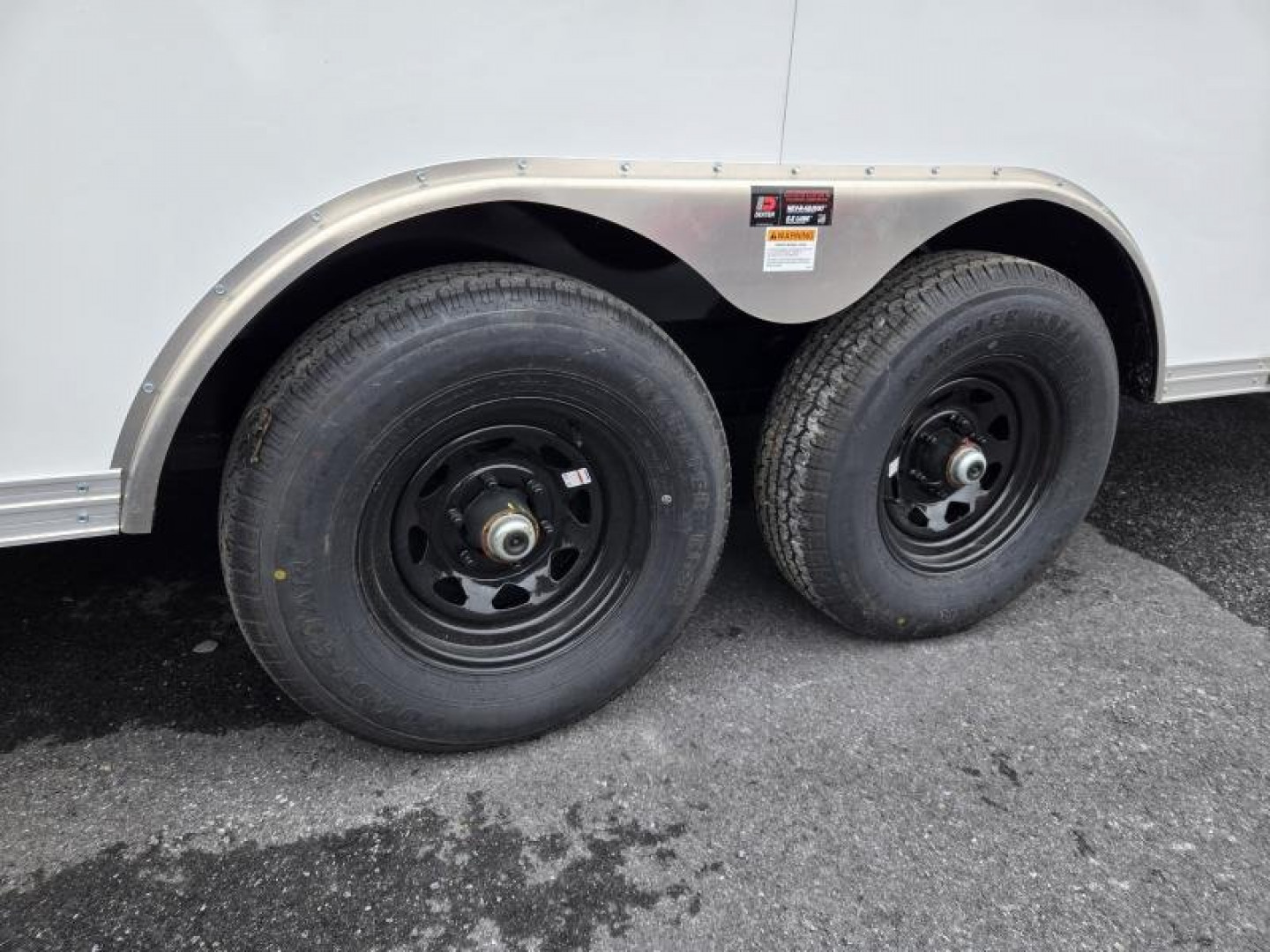 New 8.5 x 20 Car Mate AVALANCHE V-Nose Cargo Trailer, 10k GVWR  ***White w/Get Out Door, 6" Extra Height, Ramp Door, Black Wheels, HD Tie Downs