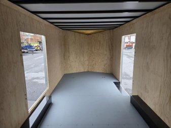 New 8.5 x 20 Car Mate AVALANCHE V-Nose Cargo Trailer, 10k GVWR  ***White w/Get Out Door, 6" Extra Height, Ramp Door, Black Wheels, HD Tie Downs