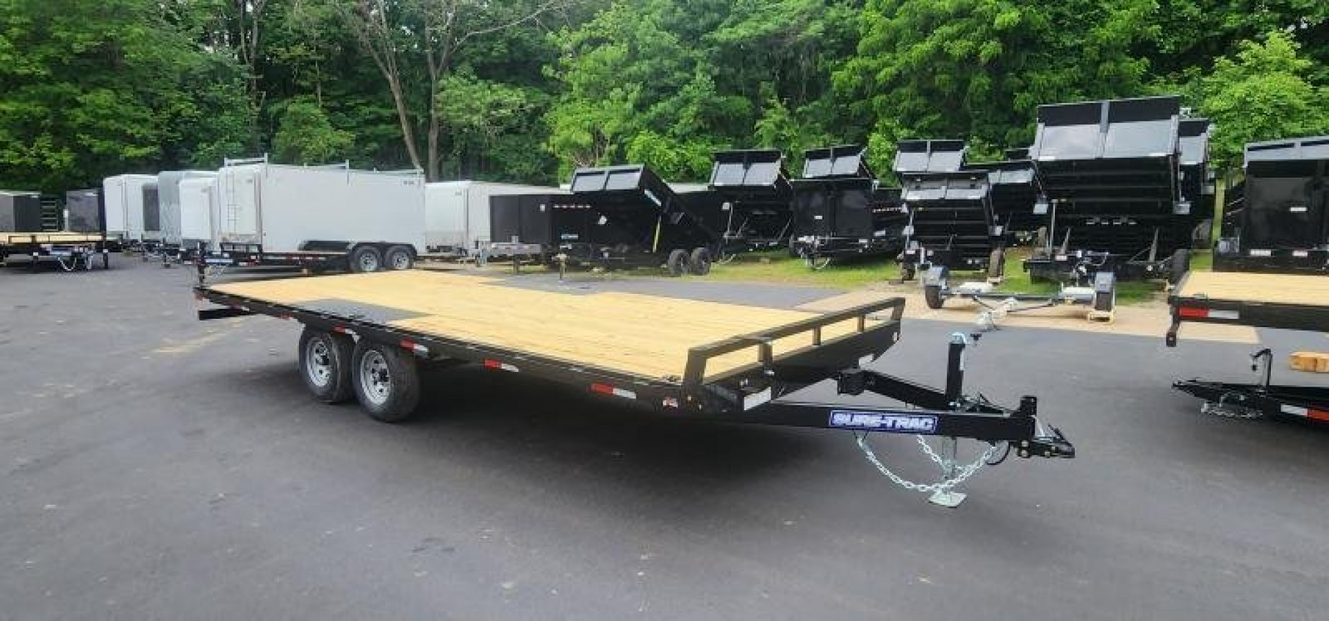 New 8.5 x 20 Sure-Trac Low Profile Flat Deck Deckover Trailer  10k