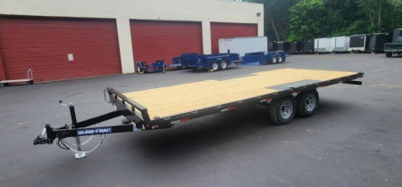 New 8.5 x 20 Sure-Trac Low Profile Flat Deck Deckover Trailer  10k