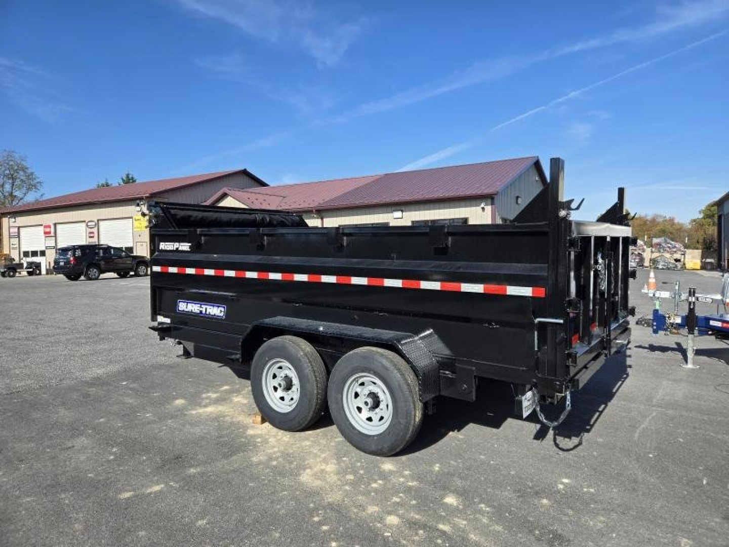 New 7 x 14 Sure-Trac HD 36" High Side Dump Trailer, 14k GVWR **Telescopic Lift Ram w/Tarp Kit & 110V Battery Charger