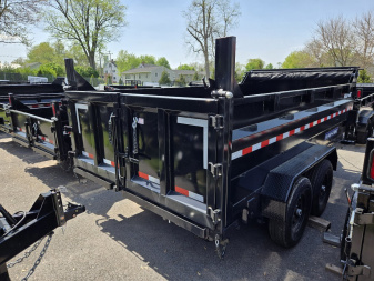 New 7 x 14 Sure-Trac HD 36" High Side Dump Trailer, 14k GVWR **Telescopic Lift Ram w/Tarp Kit & 110V Battery Charger