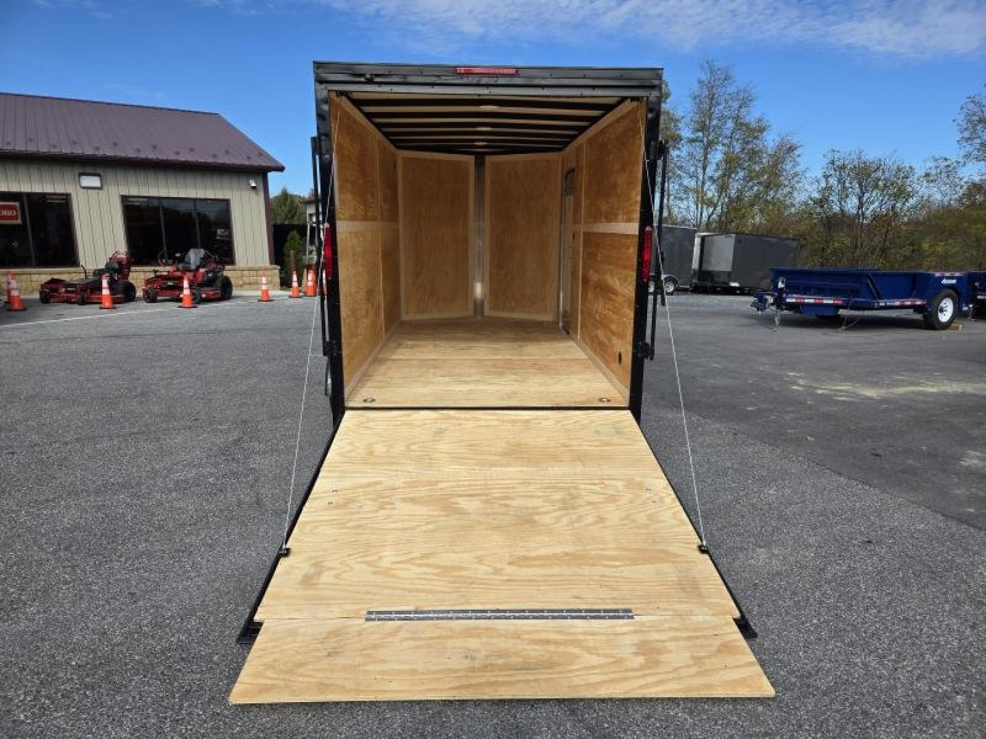 New 7 x 14 Homesteader Intrepid OHV V-Nose Cargo Trailer, 7K GVWR **Black Out Pkg, 12" Extra Height, .080 PolyCor Exterior, Ramp Door, 24" ATP Trim
