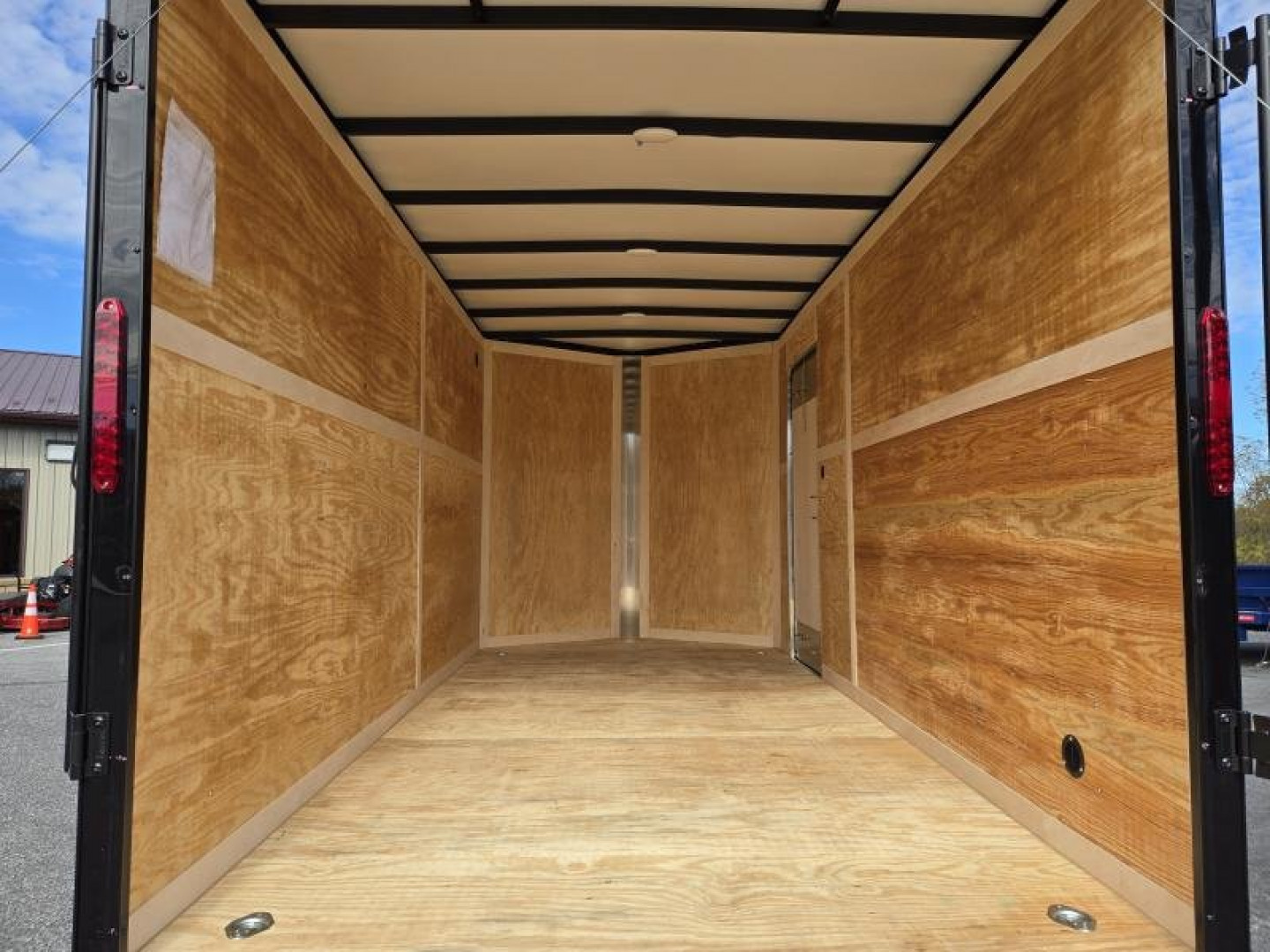 New 7 x 14 Homesteader Intrepid OHV V-Nose Cargo Trailer, 7K GVWR **Black Out Pkg, 12" Extra Height, .080 PolyCor Exterior, Ramp Door, 24" ATP Trim