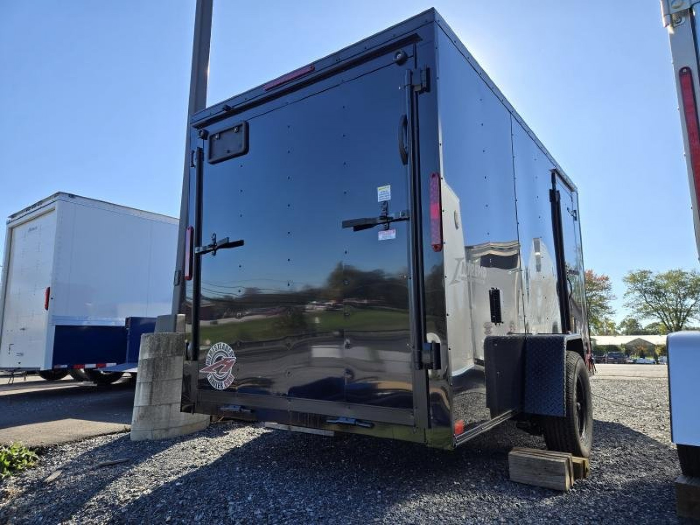 New 6 x 12 Homesteader Intrepid V Nose Cargo Trailer, 3k GVWR **BlackOut Package w/Ramp Door &.080 PolyCor Sides