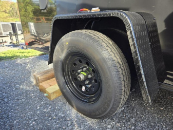 New 6 x 12 Homesteader Intrepid V Nose Cargo Trailer, 3k GVWR **BlackOut Package w/Ramp Door &.080 PolyCor Sides