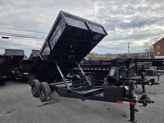 New 7 x 14 B-WISE LE Series Low Profile Dump Trailer, 14K GVWR w/Dual Telescopic Rams **7GA Floor, Dual Acting Gate, Ramps, D-Rings
