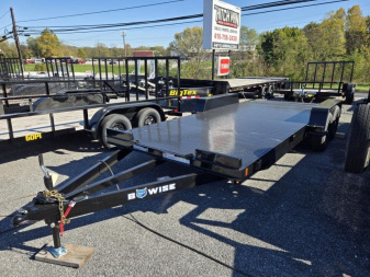 New 7 x 20 B-Wise CH20-10 Full Deck Car Hauler, 10K GVWR ***w/Removable Fenders, 5' Slide Out Ramps