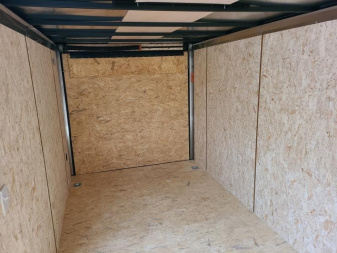 New 7 x 14 Look ST DLX V-Nose Cargo Trailer, 7k GVWR ***Blue w/Ramp Door, 6" Extra Height, D-Rings, Stab Jacks