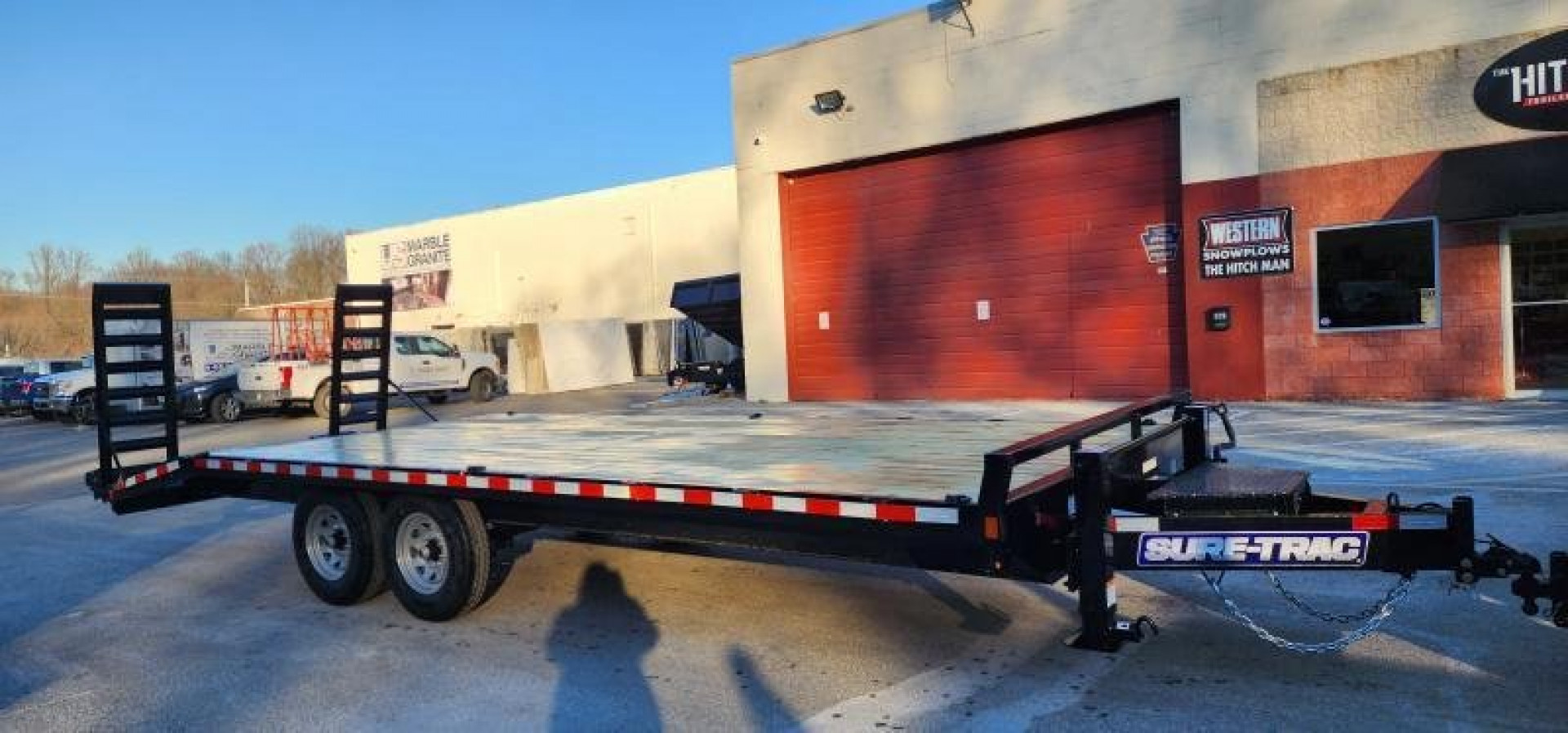 New 8.5 x 18+4 Sure-Trac Deckover w/Beavertail Equipment Trailer  15k