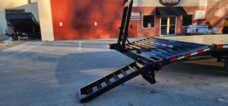 New 8.5 x 18+4 Sure-Trac Deckover w/Beavertail Equipment Trailer  15k