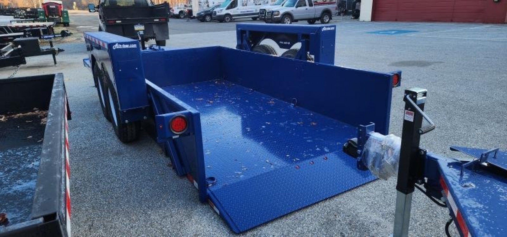 New 6'3" x 14' Air-Tow UT14-10 Drop Deck Utility Flatbed Equipment Trailer, 13.5k GVWR ***Includes Spare Mount Bracket & 110v Battery Charger