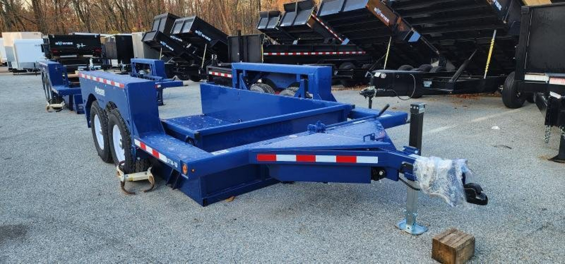 New 6'3" x 14' Air-Tow UT14-10 Drop Deck Utility Flatbed Equipment Trailer, 13.5k GVWR ***Includes Spare Mount Bracket & 110v Battery Charger