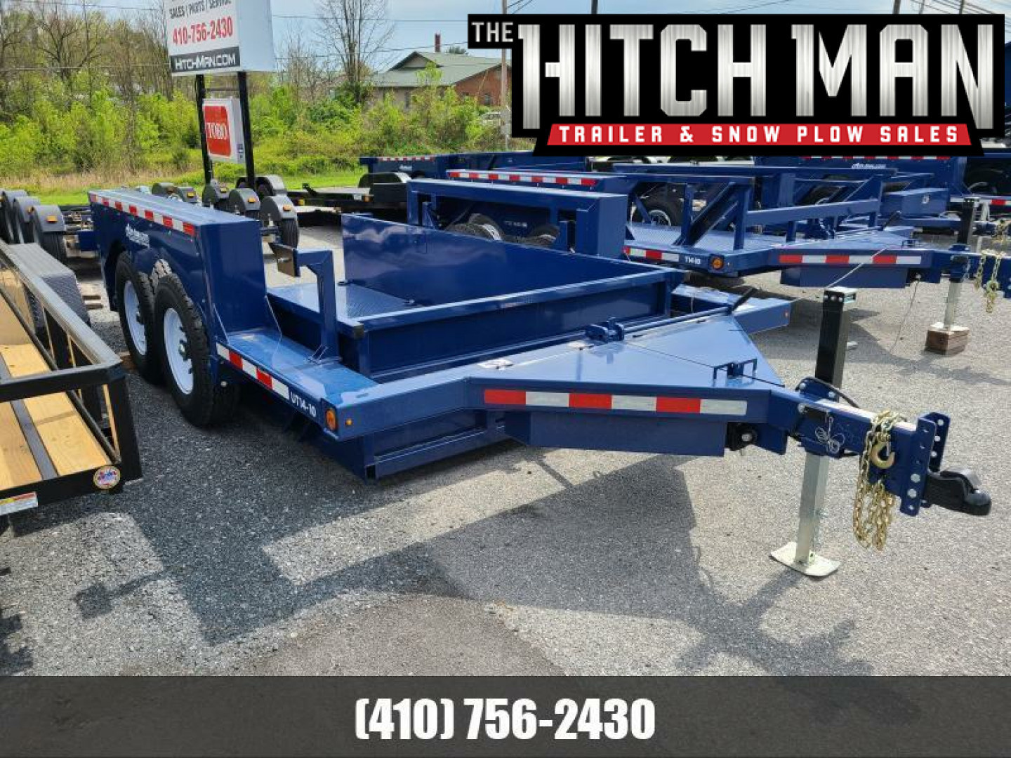 New 6'3" x 14' Air-Tow UT14-10 Drop Deck Utility Flatbed Equipment Trailer, 13.5k GVWR ***Includes Spare Mount Bracket & 110v Battery Charger
