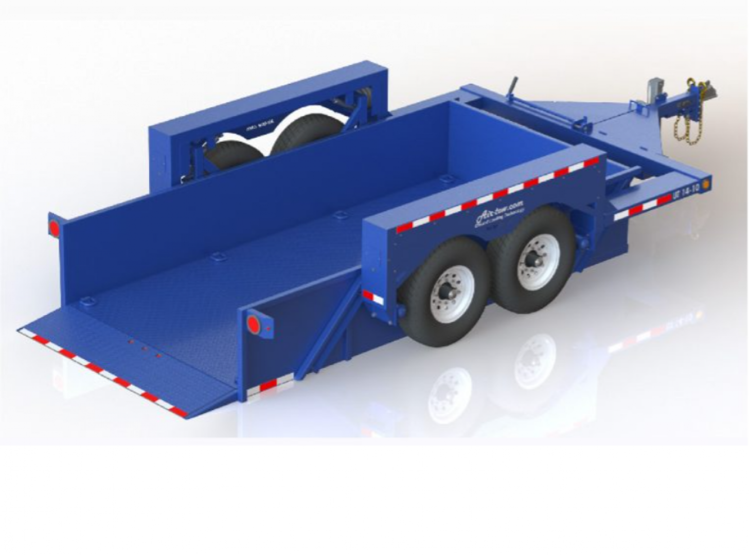 New 6'3" x 14' Air-Tow UT14-10 Drop Deck Utility Flatbed Equipment Trailer, 13.5k GVWR ***Includes Spare Mount Bracket & 110v Battery Charger