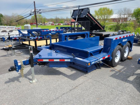 New 6'3  x 14' Air-Tow UT14-10 Drop Deck Utility Flatbed Equipment Trailer, 13.5k GVWR ***Includes Spare Mount Bracket & 110v Battery Charger