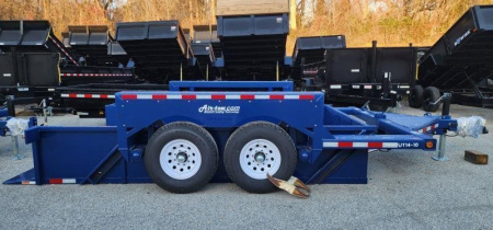 New 6'3" x 14' Air-Tow UT14-10 Drop Deck Utility Flatbed Equipment Trailer, 13.5k GVWR ***Includes Spare Mount Bracket & 110v Battery Charger