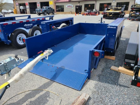 New 6'3" x 14' Air-Tow UT14-10 Drop Deck Utility Flatbed Equipment Trailer, 13.5k GVWR ***Includes Spare Mount Bracket & 110v Battery Charger