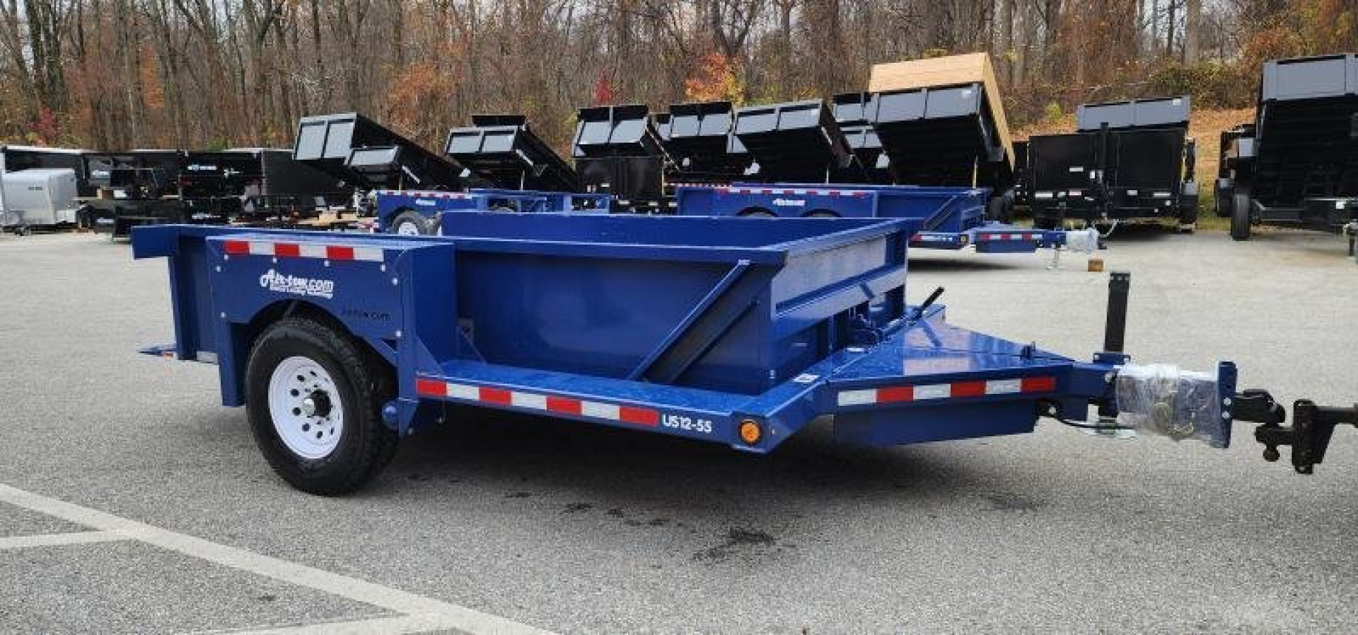 New 6' 3" x 12' Air-Tow US12-55 Drop Deck  Equipment Trailer 8.5k GVWR, **w/ 110v Battery Charger & Spare Tire Mounting Bracket