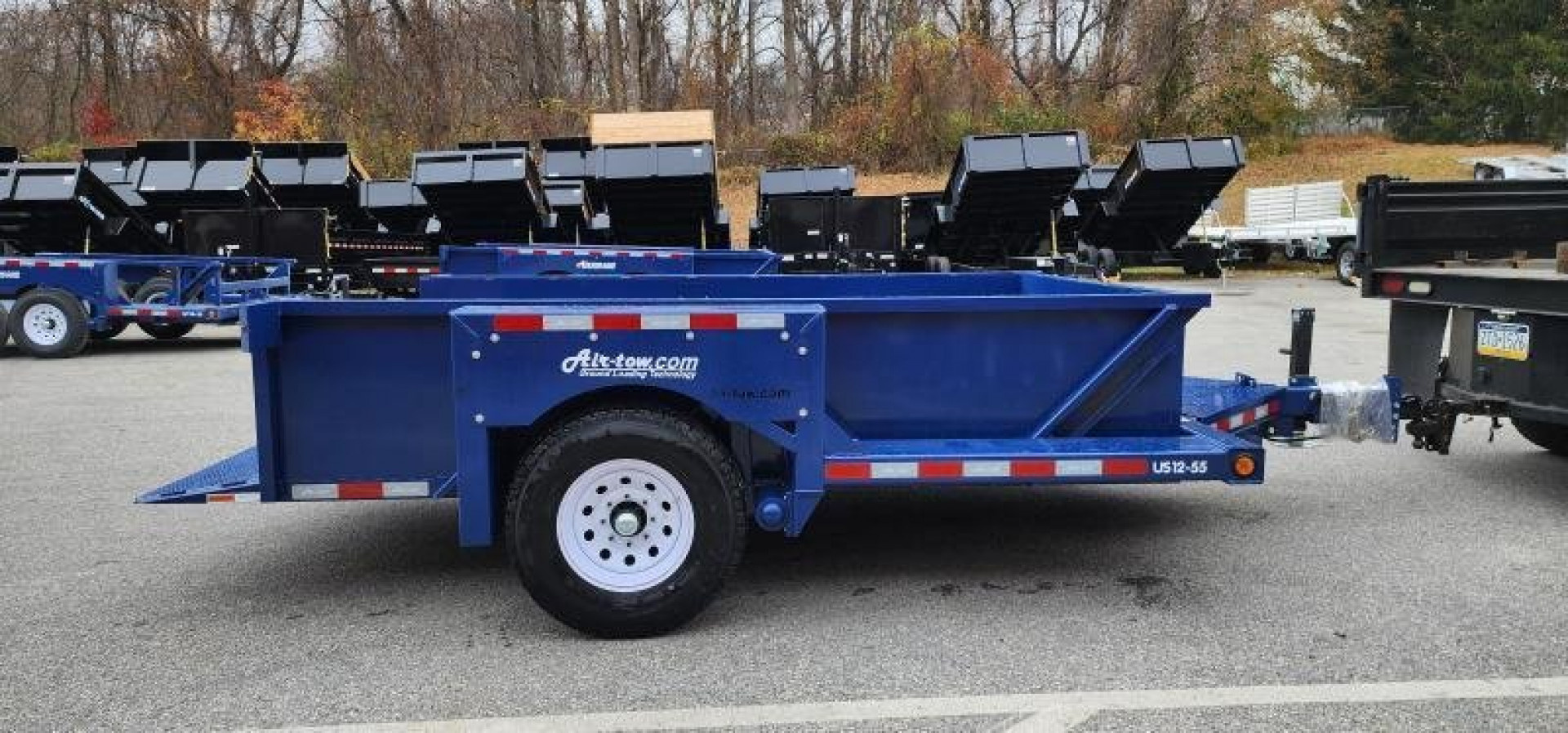 New 6' 3" x 12' Air-Tow US12-55 Drop Deck  Equipment Trailer 8.5k GVWR, **w/ 110v Battery Charger & Spare Tire Mounting Bracket