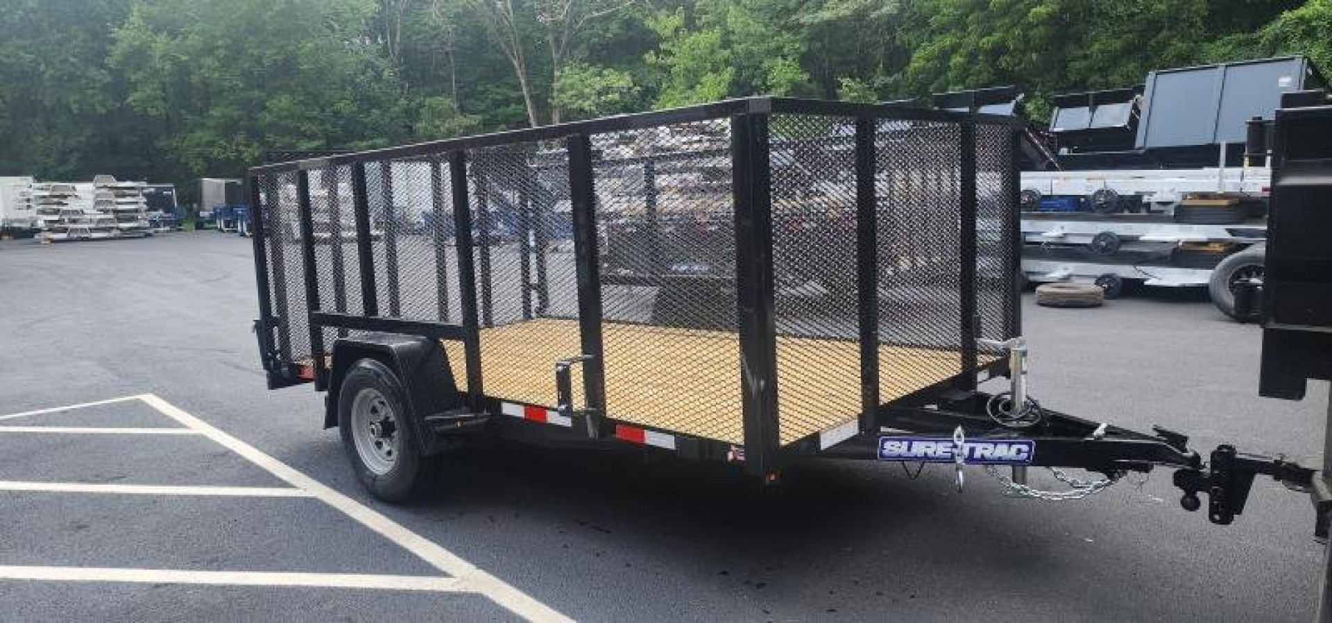 New 7 x 12 Sure-Trac 4' Mesh Side Utility Trailer 5k