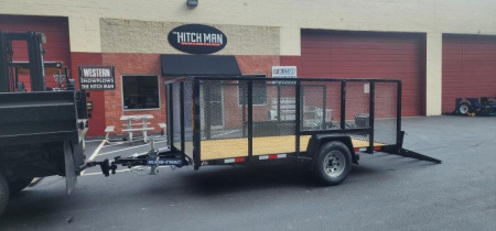 New 7 x 12 Sure-Trac 4' Mesh Side Utility Trailer 5k