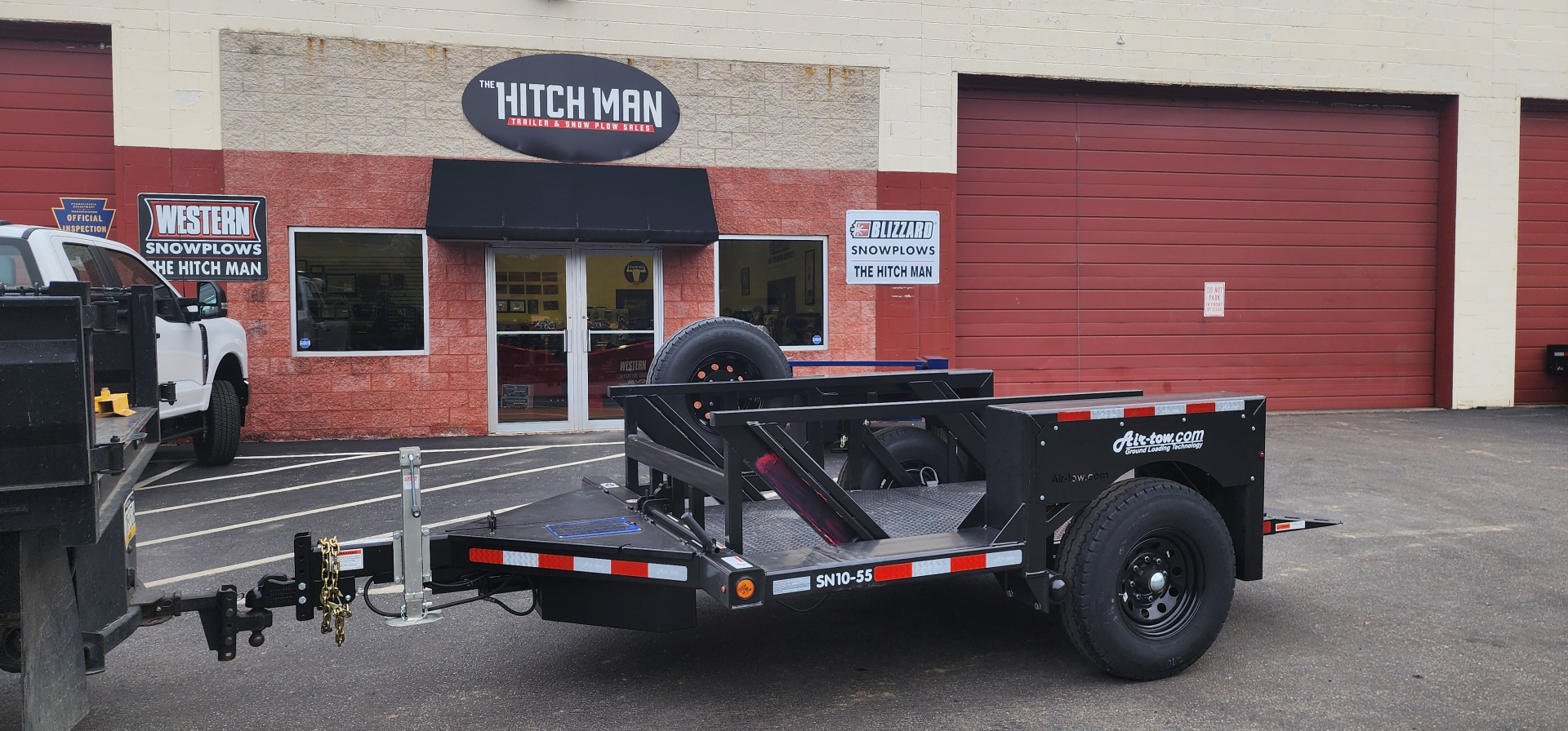 New 4'9" x 10' Air Tow SN10-55 Single Axle Drop Deck Flatbed Trailer 7.7k***BLACK