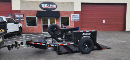 New 4'9" x 10' Air Tow SN10-55 Single Axle Drop Deck Flatbed Trailer 7.7k***BLACK